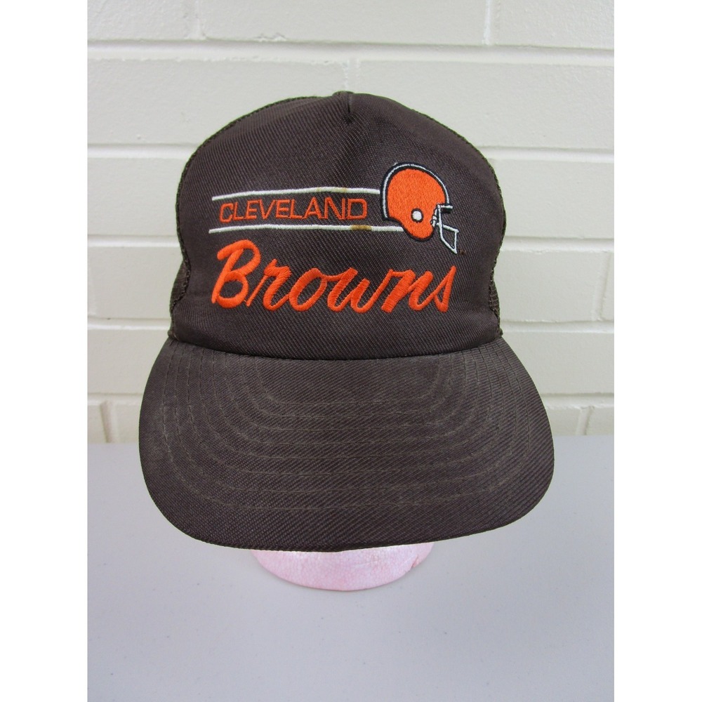Vintage Annco 90s Cleveland Browns Trucker Snapback Hat NFL Mesh Breathable